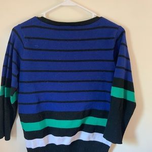 Black, green, blue, and white shirt cardigan